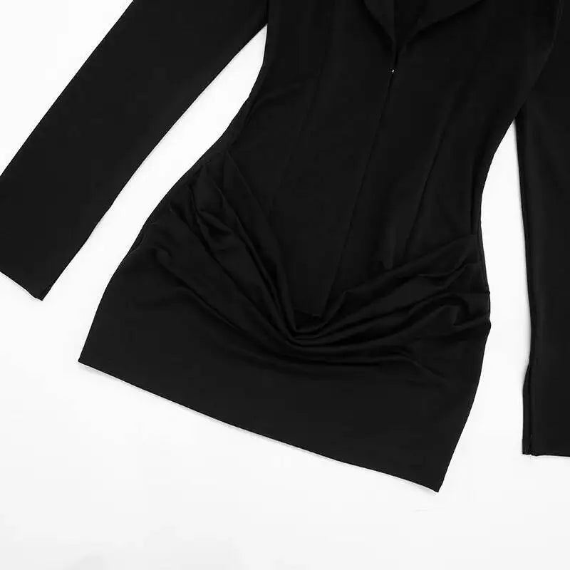 Avrilyaan Casual Pleated Sexy Dress Women 2025 Elegant Party Dress Blazer Long Sleeves Bodycon Mini Autumn Winter Dress Vestidos