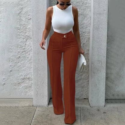 Women Flared Wide-leg Pants New 2026 Fashion Temperament Commuting Pants Versatile Fashionable Casual Wide Leg Pants Trousers