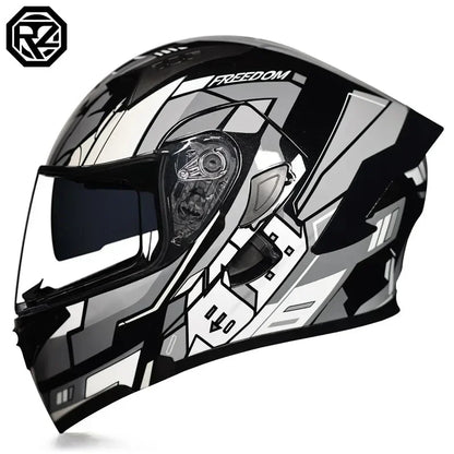 Full Face Motorcycle Helmet for Men and Women - Dual Lens Anti-Fog All Season Riding