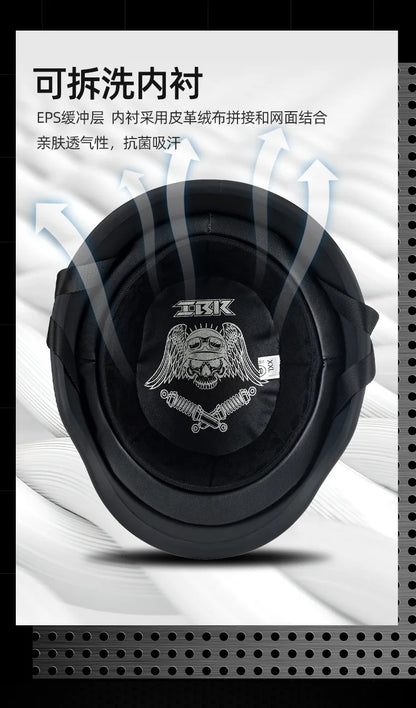 German Soldier Helmet Motorcycle for Harley Retro Half Helmet Motorcycle Helmet Summer 3C Certification Scoop Helmet Cruise Car