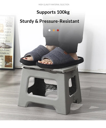 Folding stool, portable outdoor bench, low plastic, easy to carry, suitable for street vending, thickened stool, small household