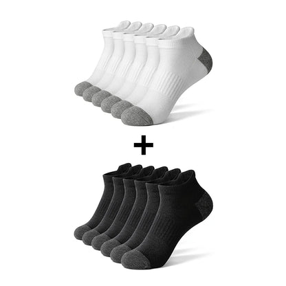 AOTOLK 6/12 Pairs Cotton Man and Women Socks Sports Solid Color Male's Short Sock Cycling Breathable Ankle Summer Running Socks