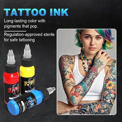 KVM 1oz (30ml) 7/14 Colors Professional Tattoo ink for Body Art Natural Plant Micro Pigment Permanent Tattoo Ink For Body Paint