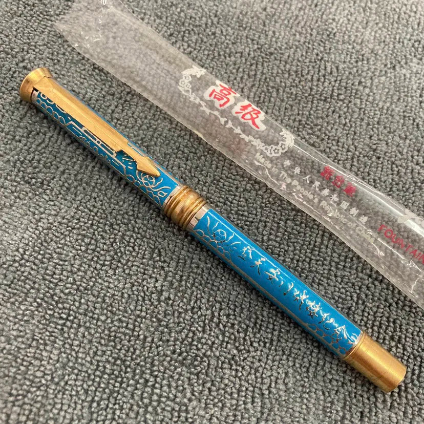 90th Century Bronze Rod Old Fountian Pen Commemorative Edition Zhanghua Ink Pen Retro Office School Writing Gift calligraphy pen