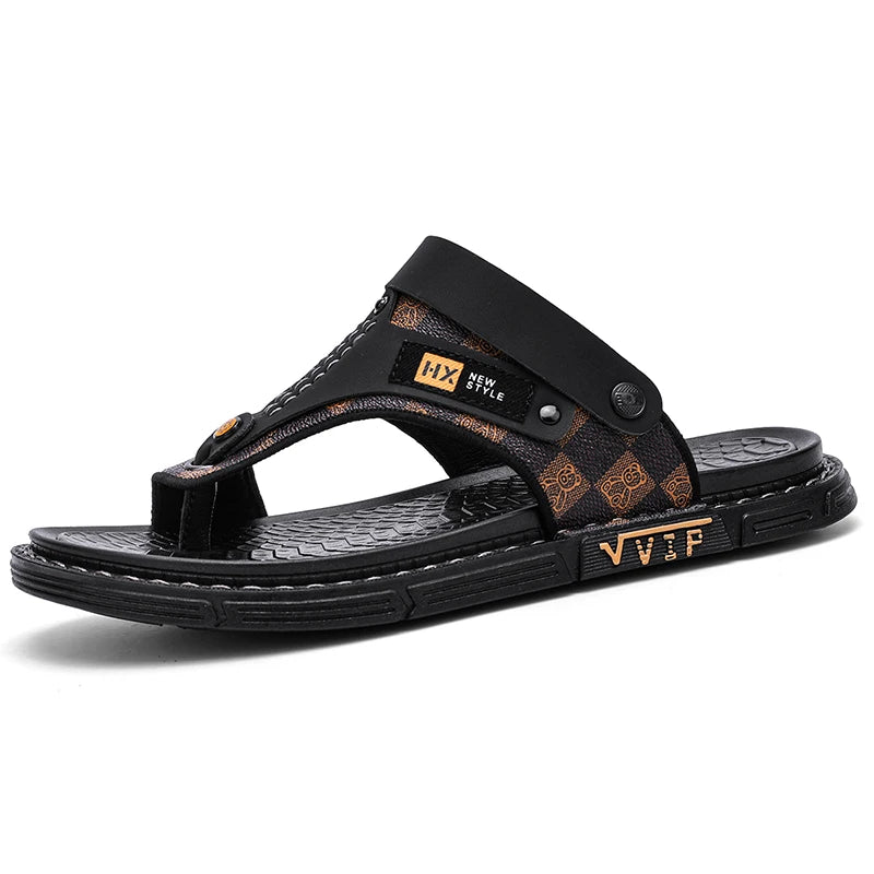 Men's high-quality beach shoes summer outdoor casual flip-flops sandals soft-sole non-slip comfort fashion dual-purpose slippers