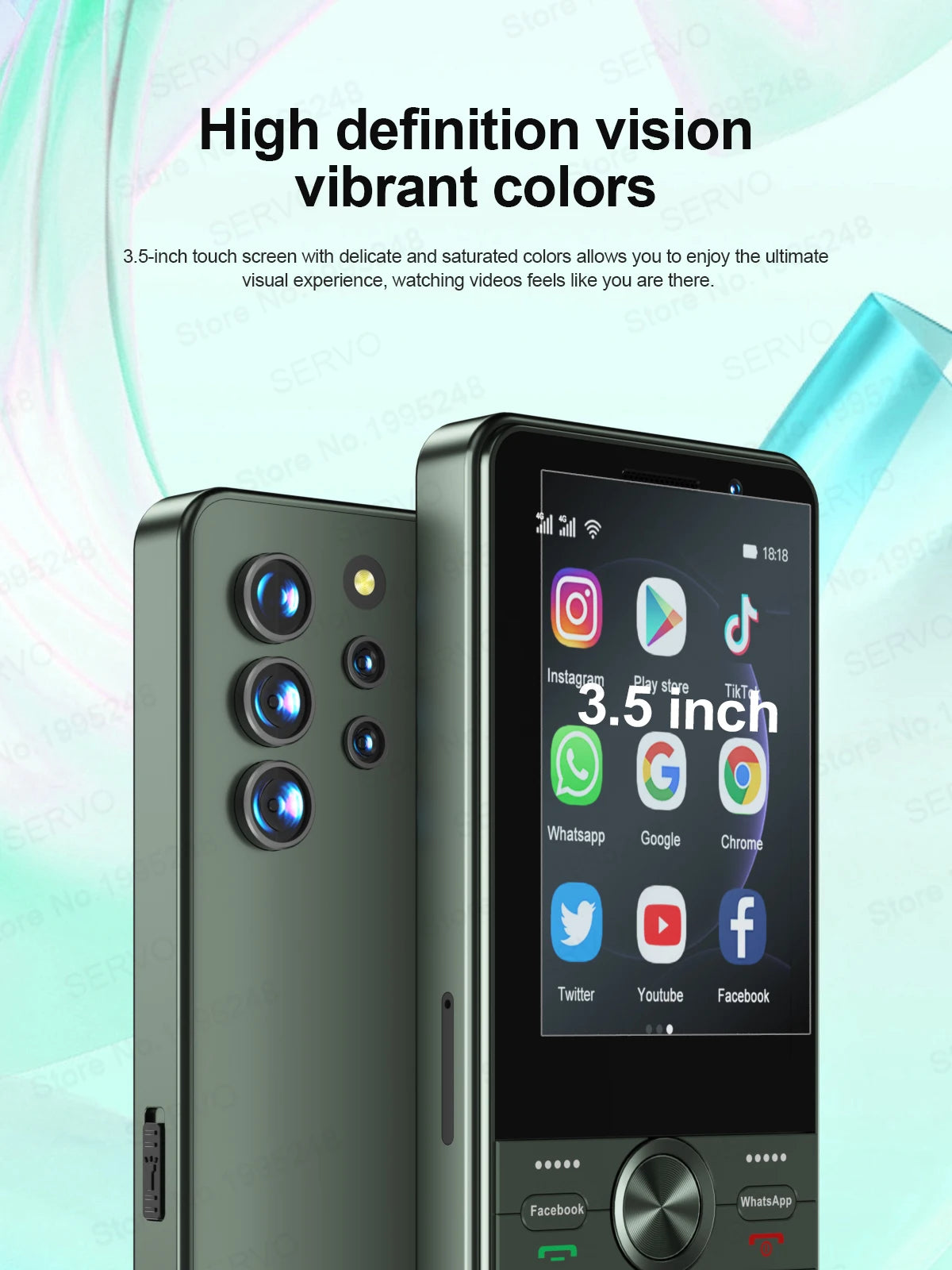 SERVO F25 PRO Android Smartphone 4G LTE 3.5" Touch Screen 2GB+16GB Play Store GPS FM Radio Button Smart Phones Dual SIM Standby