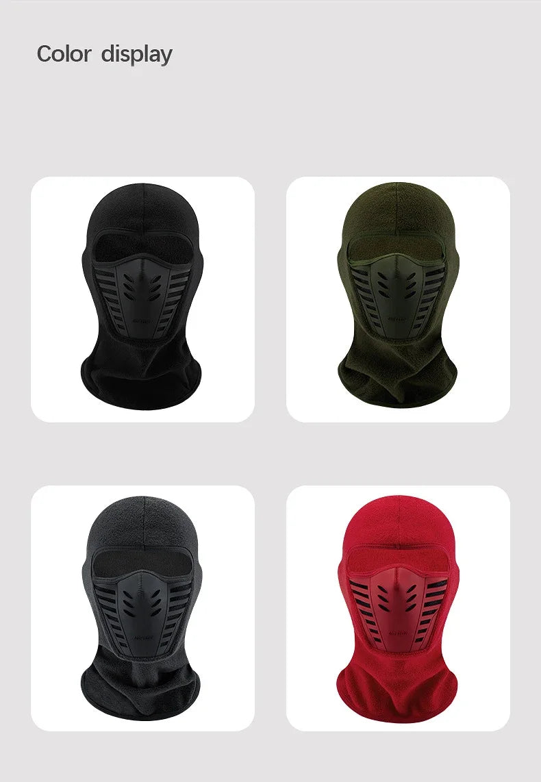 Motorcycle Mask Fleece Thermal Neck Full Face Mask Keep Warm Riding Balaclava Biker Ski Winter Windproof Dustproof Face Shield