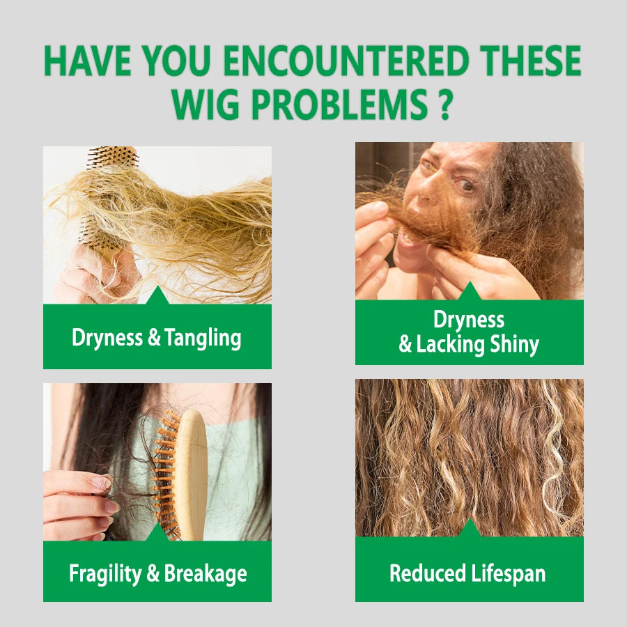 2 In 1 Wig Shampoo and Leave-in Conditioner Wig Care Solution Detangle Spray Anti-Frizz Moisturizes & Revitalizes Synthetic Wigs