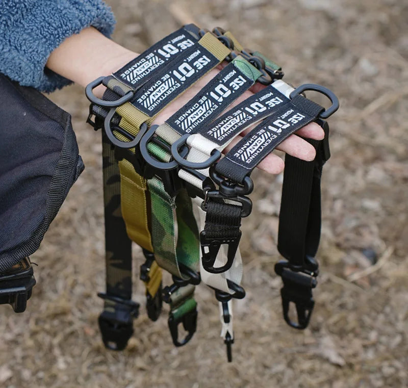 Outdoor Camping Hanging Strap Portable Adjustable Hand Lanyard for Bag Camping Picnic Equipment Outdoor Strap Carabiner Clips