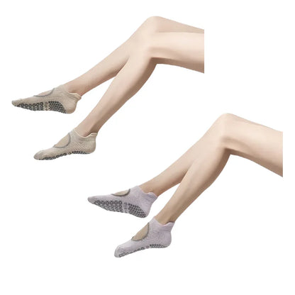 2/6 Pairs Women's Short Open Instep Yoga Socks Indoor Non-slip Floor Socks Adult Pilates Sports Socks