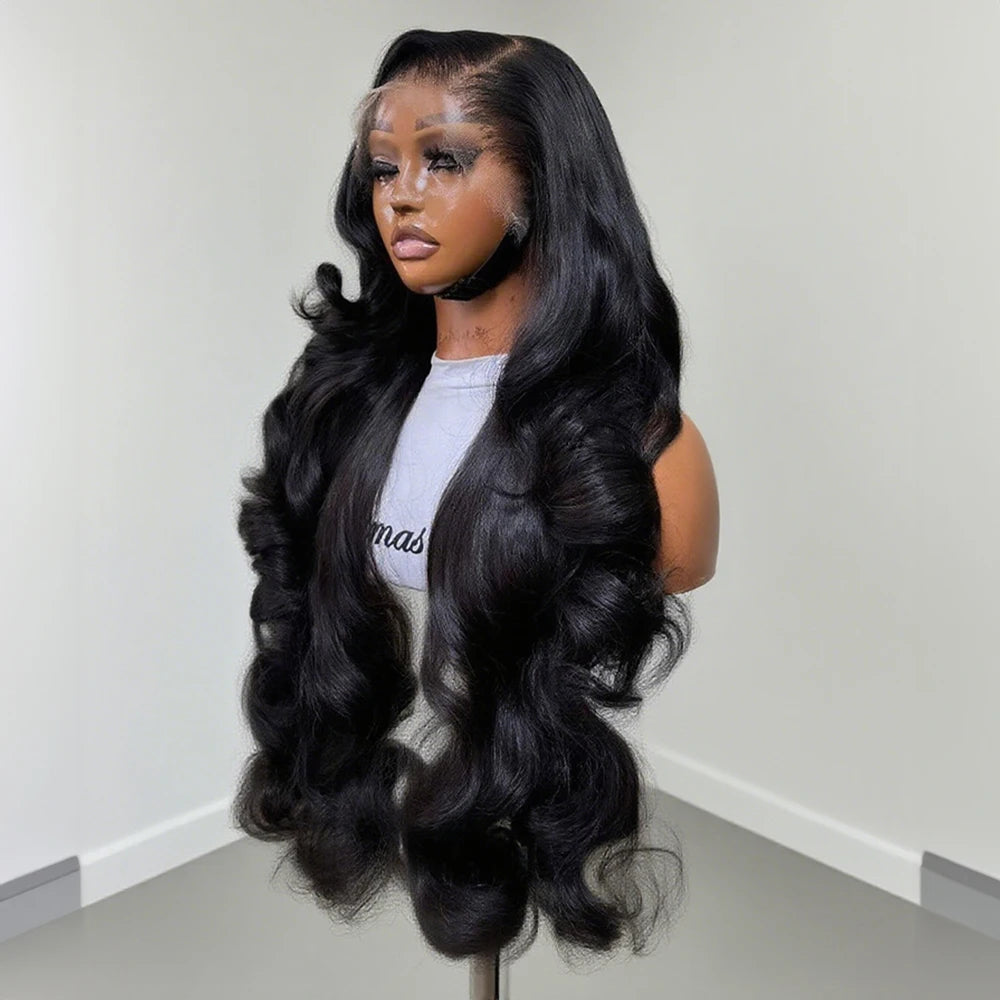 100% Human Hair Body Wave Lace Front Wig 300% Density 40 Inch Wigs 360 4x4 13x4 13x6 HD Lace Frontal Wig Brazilian Natural Black