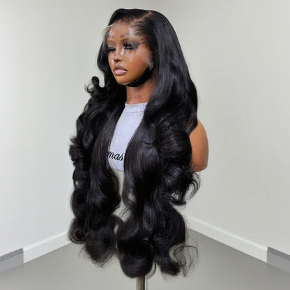 100% Human Hair Body Wave Lace Front Wig 300% Density 40 Inch Wigs 360 4x4 13x4 13x6 HD Lace Frontal Wig Brazilian Natural Black