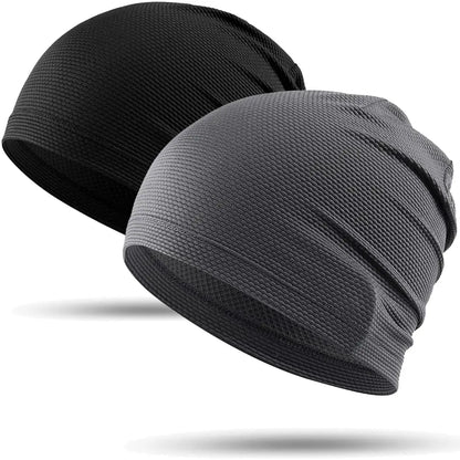 2PCS Quick-drying Running Caps Summer Breathable Cool Sports Hats Outdoor Cycling Hiking Baseball Skullies Stretchy Beanies Hat