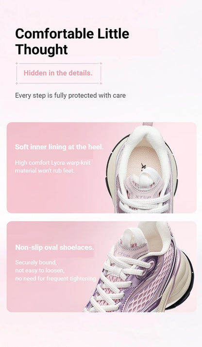 Xtep Basque 3.0 Trendy Cushioning Stable Soft Flexible Rubber Thick Sole Daily Sports Female Shoes 874218320006