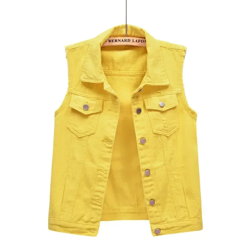 Coats Fashion Clothes Casual Vintage Elegant Sleeveless Denim Vest for Women Jacket Spring Streetwear Women Clothing Autumn