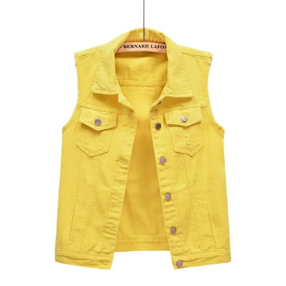 Coats Fashion Clothes Casual Vintage Elegant Sleeveless Denim Vest for Women Jacket Spring Streetwear Women Clothing Autumn