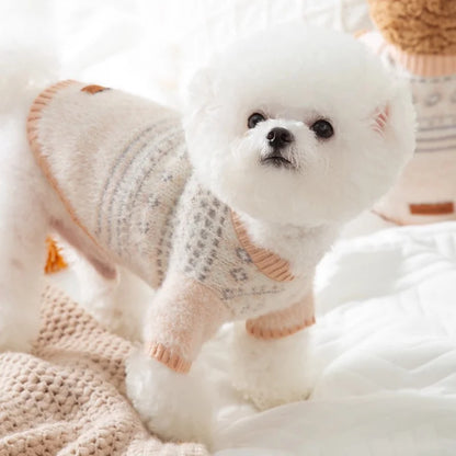 Fashion Plaid Dog Sweater Winter Warm Dog Clothes Cute Simple Puppy Knitted Pullovers Warm Soft Cat Sweaters Bichon Pet Costumes
