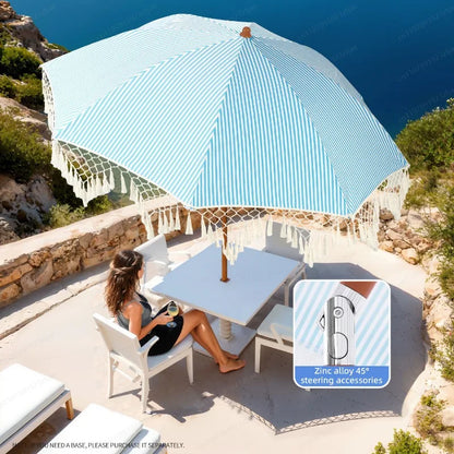 Seaside Resort Beach Umbrella Courtyard Tassel Sun Umbrella Pool Sun Protection Terrace Shade