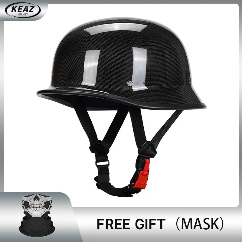 Newest Trend Motocycle Helmets Carbon Fiber Half Face Helmet Ultra Lightweight Carbon Shell Safety Cap DOT Approved 1/2 Helmet