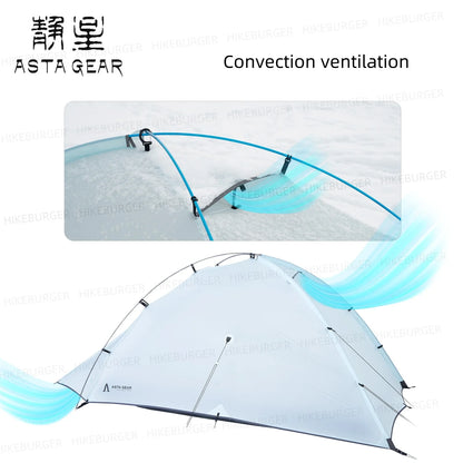 ASTA GEAR Qiusuo 2P Ultralight Tent Outdoor Camping Self-standing Tent 10D Nylon Waterproof Windproof Hiking Mountaineering