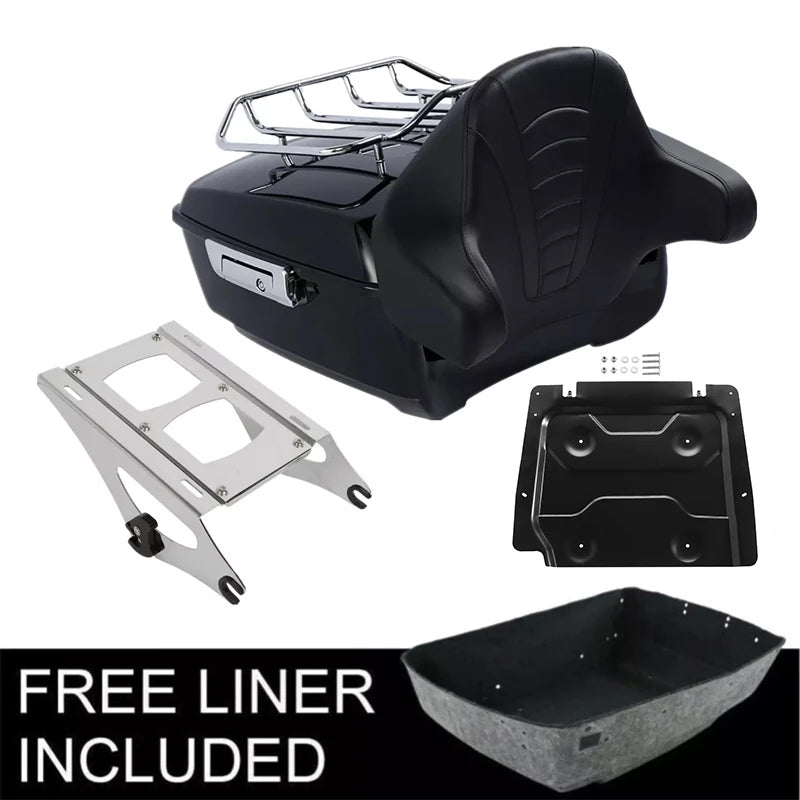 Motorcycle King Trunk Pad Plate Mount Rack For Harley Touring Road Glide Street Glide 2014-2025