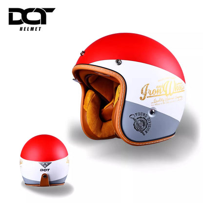 China 3C certification retro motorcycle helmet lightweight ventilation 3/4 cruise helmet unisex riding helmet.