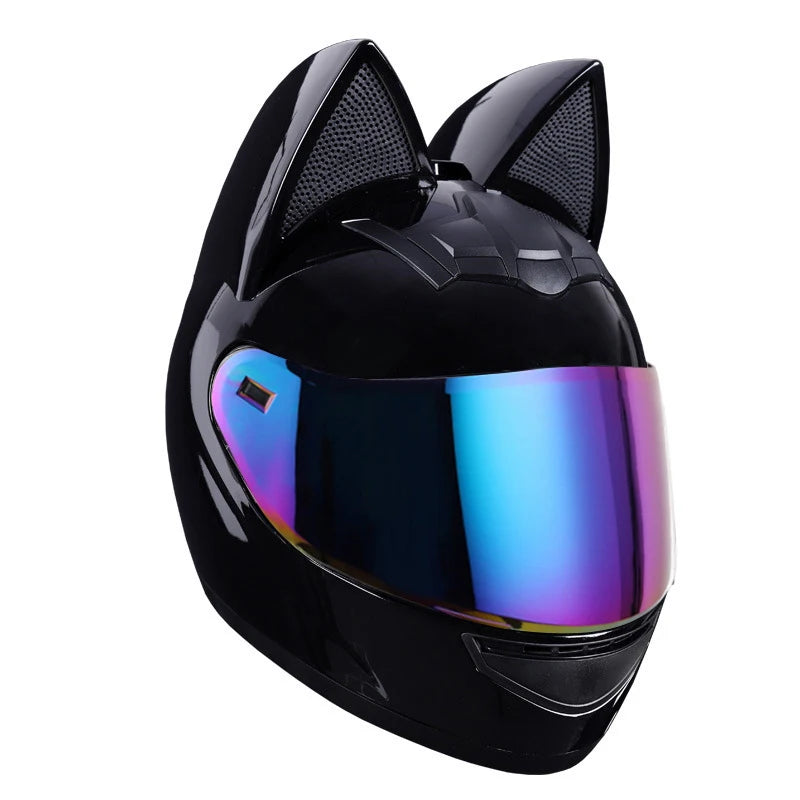 KEMITOUR Full Face Motorcycle Helmet DOT Certification Cat Ear Safety Moto Helmet For Women Men Breathable Gift For Girlfriend