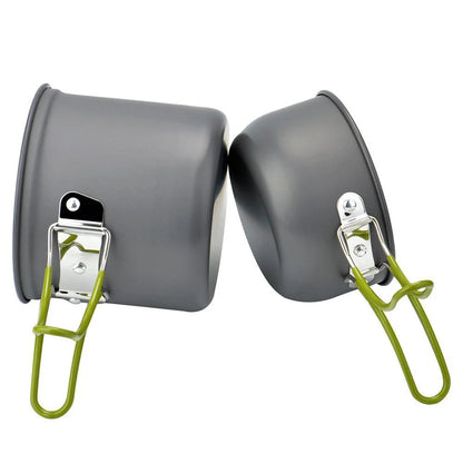 Camping Pots Cookware Set Portable Outdoor Cooking  Tableware for Hiking Trekking Picnic Fishing Mountaineering