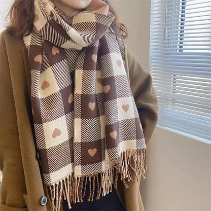 Unisex Cashmere Feel Scarf Winter Warm Soft Neck Wrap for Men Women All-Match Outdoor Hiking Scarf Decorate The Gift