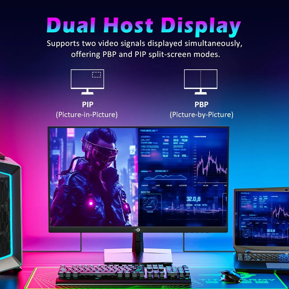 TITAN ARMY P2510HS 24.5" FHD Gaming Monitor, 300Hz Refresh Rate, 1ms GTG, CSOT Fast IPS Panel, HDR400, Adaptive Sync, 121% sRGB, Low Blue Light, PIP/PBP, Game Mode, VESA Mount Compatible for Esports Gaming