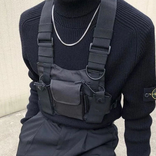 FX-Nylon Military Tactical Vest, Chest Rig Pack, Pouch Holster, Tactical Harness, Walkie Talkie, Radio Waist Pack, Two Way Radio
