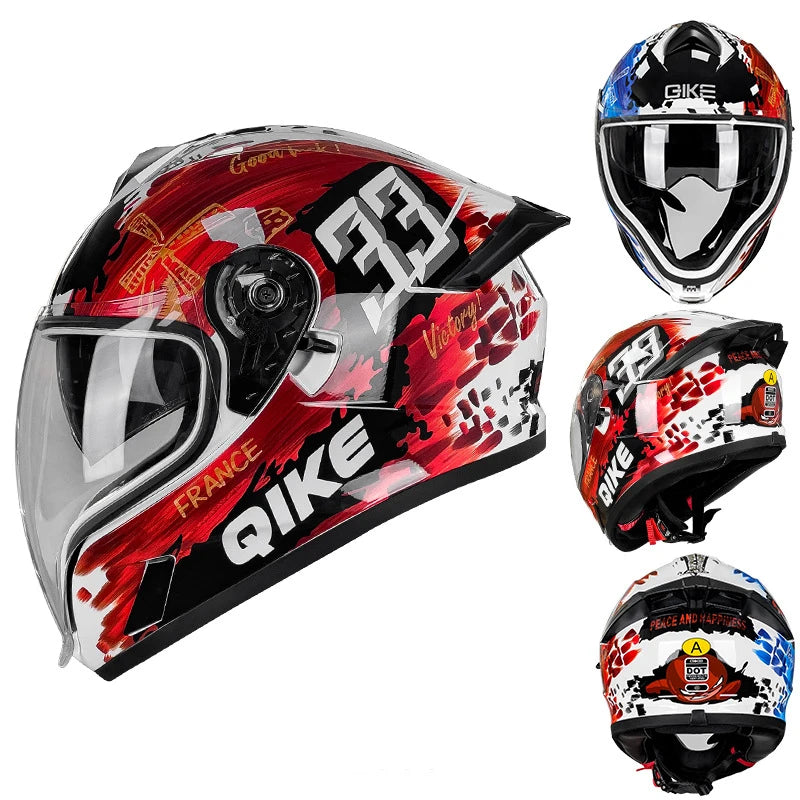 Unisex DOT Certified Full Face Motorcycle Helmet Anti-Fog UV Protection Downhill Racing Motorbike Casco Capacete
