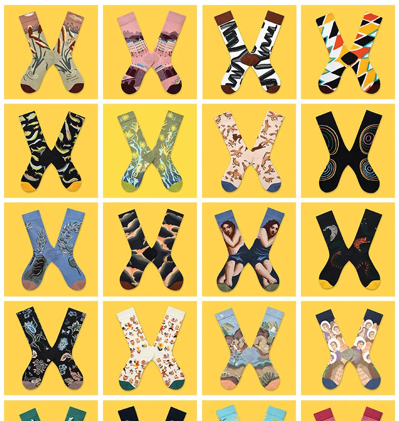 2024 Autumn and winter new socks female French plant series in high tide women's socks  designer socks