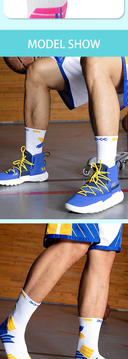 Practical Basketball Socks for Man Kids Thickened Towel Bottom Professional Medium Tube Sports for Elite Running Cycling