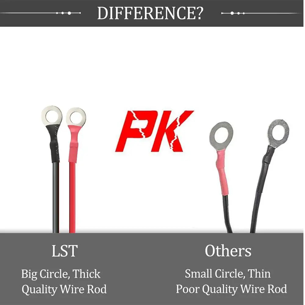 12V Charger Cable 16AWG Ring Terminal SAE to O Ring Connecters Extension Cord Cable Connector for Battery Charger/Maintainer
