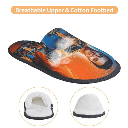 Custom British Lando Norris Racing Driver Guest Slippers for Spa Women House Slipper