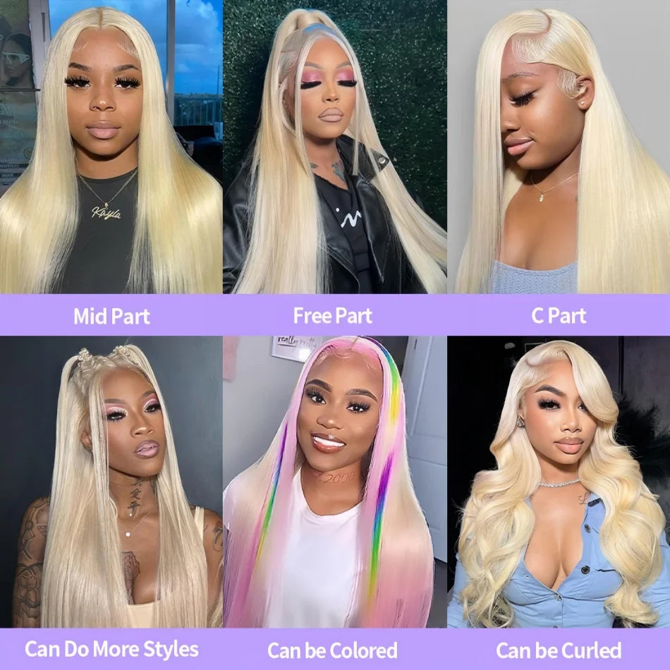 30Inch Blonde Human Hair Wig Straight 613 hd Lace Frontal Wig 13x6 13x4 Body Wave Lace Front Wig Honey Blonde Colored Human Hair