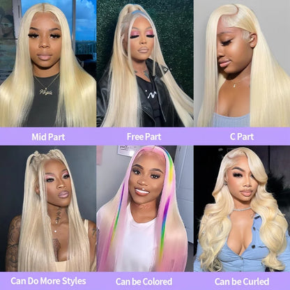 30Inch Blonde Human Hair Wig Straight 613 hd Lace Frontal Wig 13x6 13x4 Body Wave Lace Front Wig Honey Blonde Colored Human Hair