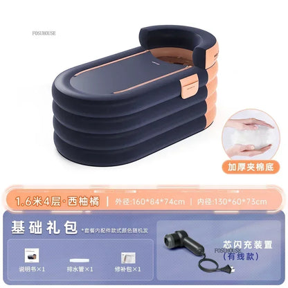 Large Capacity Inflatable Bathtub Portable Home Folding Spa Steam Sauna Bathing Bucket Hotel Space Capsule