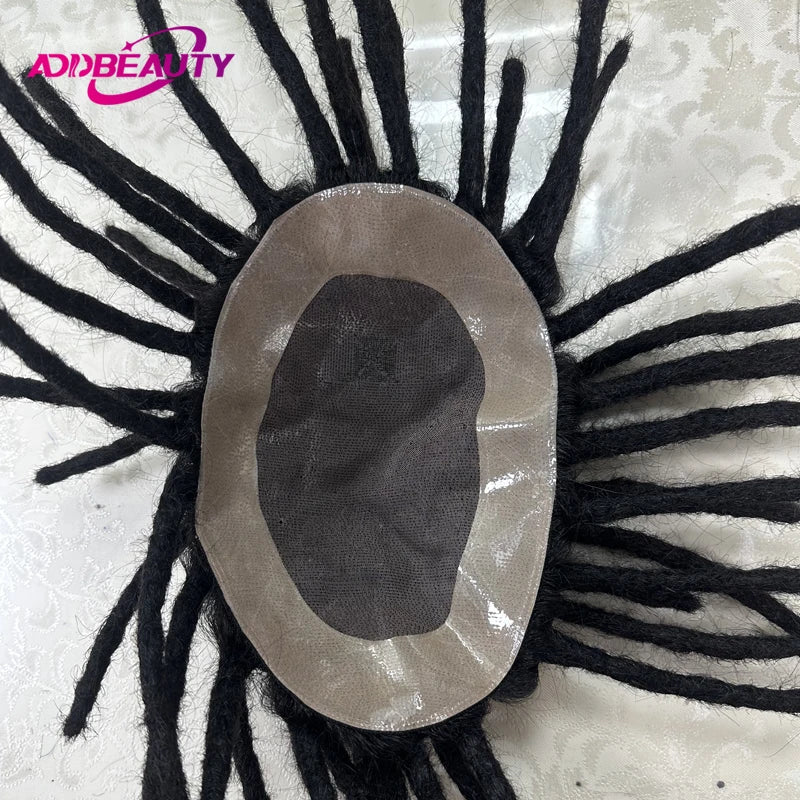 Dreadlocks Man Hair Prosthesis Mono NPU Men Toupee Human Hair Wigs Indian Human Hair System Unit Natural Color 7inche Dreadlocks