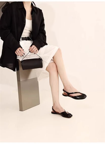 Luxury Tabi Flat Sandals Women Summer Patent Leather Split Toe Slingbacks Ballet Shoes Brand Designer Banquet Wedding Sandalias