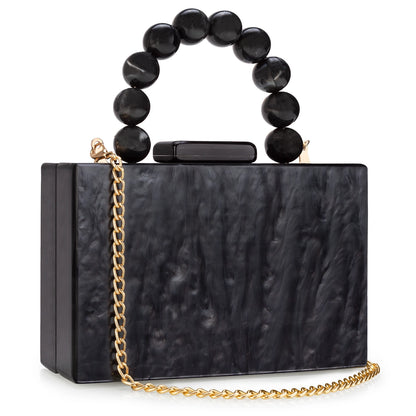 Acrylic Handbag Casual Trend Small Square Bags Women Clutches Wedding Party Dating Lady Trendy Evening Bags Chain Shoulder Bag