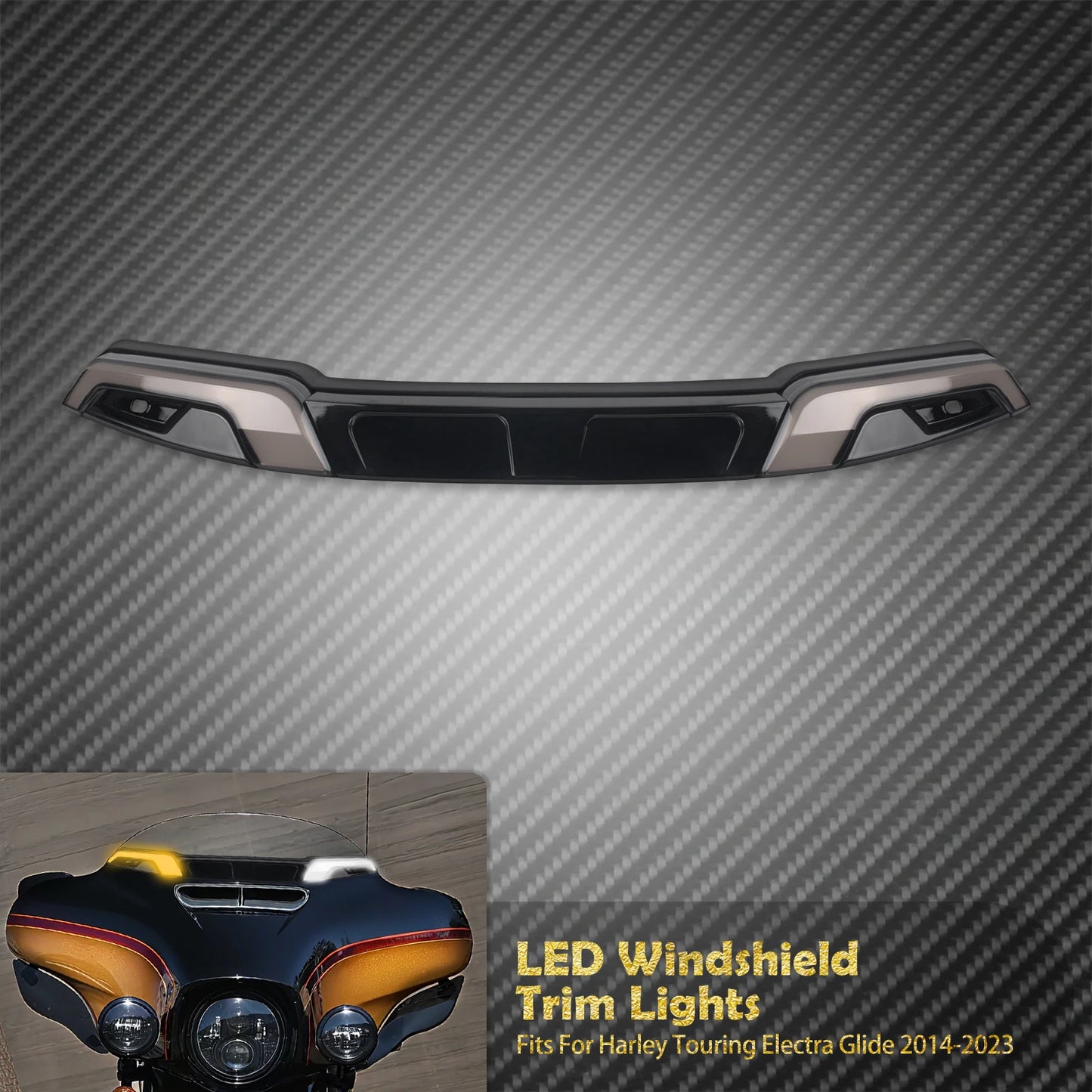 Motorcycle LED Windshield Trim Turn Signal Light For Harley Touring 2014-2025 Electra Street Glide Windscreen Running Side Lamp