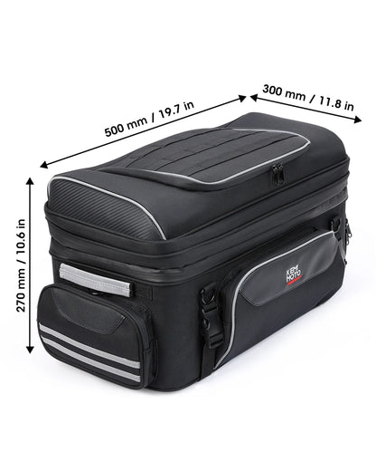 Motorcycle Travel Luggage Rack Tail Bags 40L-50L Expandable Collapsible Trunk Bag for Touring Road King Street Glide Road Glide