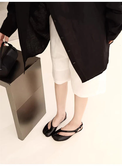 Luxury Tabi Flat Sandals Women Summer Patent Leather Split Toe Slingbacks Ballet Shoes Brand Designer Banquet Wedding Sandalias