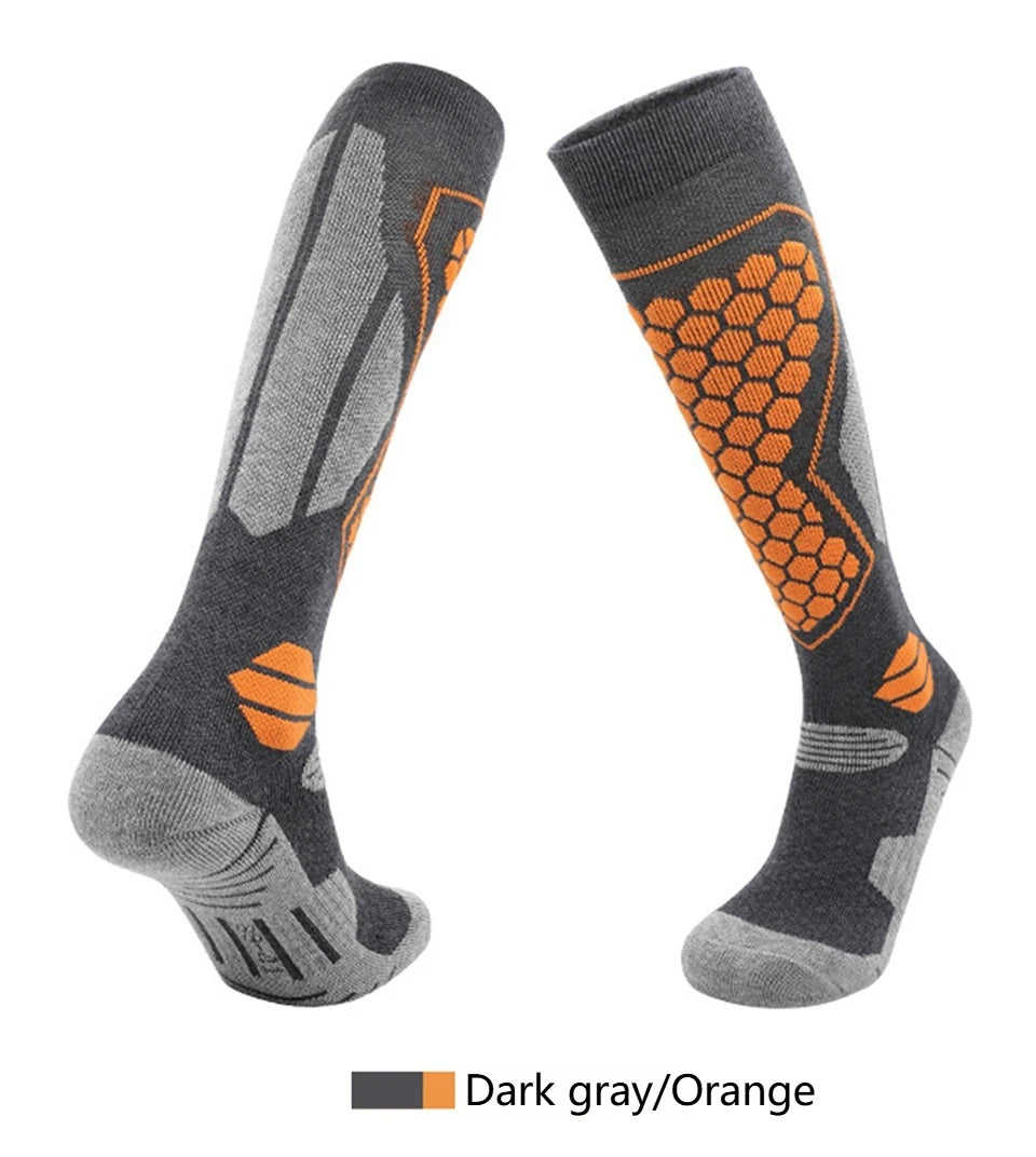 GTUBIKE Thermal Winter Cotton Men Women Ski Socks High Elastic Sports Socks Snowboarding Cycling Adult Skiing Thicker Leg Warm