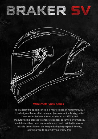 New MT Braker SV Motorcycle Helmet ECE DOT Certification Full face Double lens Racing off-road Helmet Capacetes Cascos Para Moto
