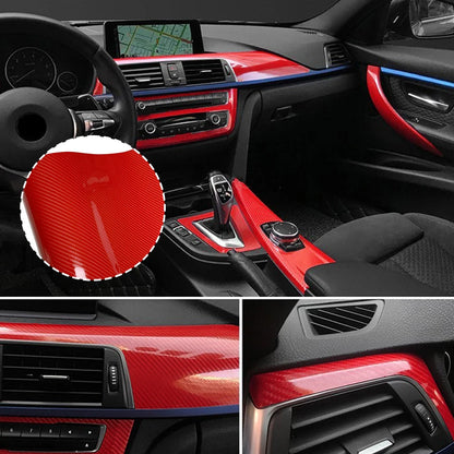 Carbon Fiber Vinyl Wrap Glossy Red Car Stickers Motorcycle Waterproof Vinyl Auto Tuning Self Adhesive Film for Cars Accessories