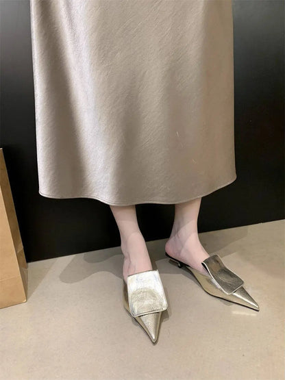 Luxury Summer Shoes Women Heels Gold Silver Black Pu Pointed End Elegant Women's Pumps Fashion Party Office Luxury High Heel