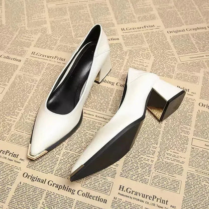 Elegant Heeled Women's Pointed Toe Fashion Shallow Shoes 2026 Autumn Party Loafers High Heel Dress Shoes Luxury Mujer Sandalias